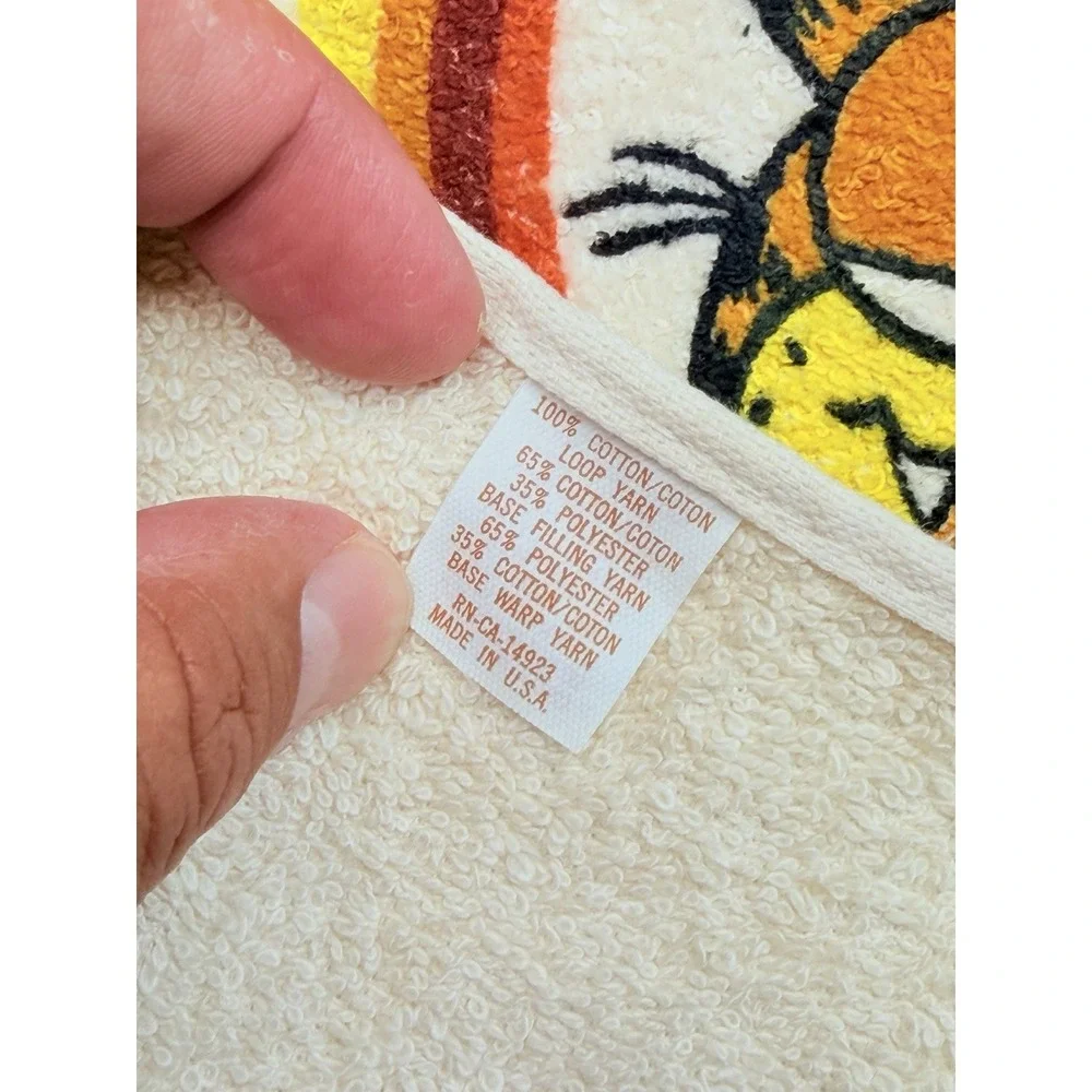 Vintage‎ 1978 Garfield Hand Towel Everything Tastes Good USA 15.5x24